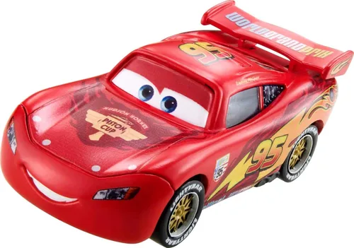 Vista 4 de Disney Pixar Cars Rayo McQueen con ruedas de carreras