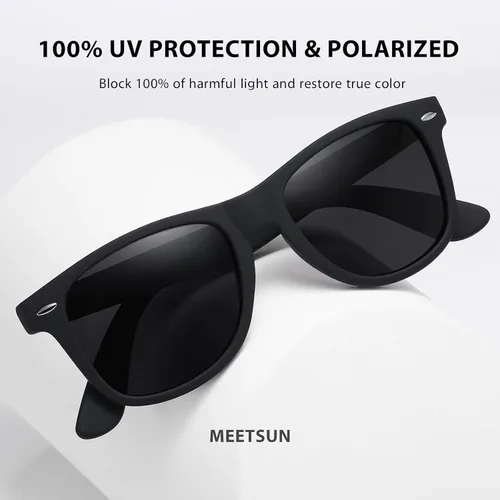Vista 3 de MEETSUN Lentes de sol polarizados para hombres y mujeres, clásicos, retro, modernos, para conducir, protección UV400 (paquete de 3)