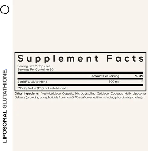Vista 2 de Codeage Suplemento de glutatión liposomal, L-glutatión de setria reducido puro, entrega liposomal, complejo fosfolípido, pastillas de polvo