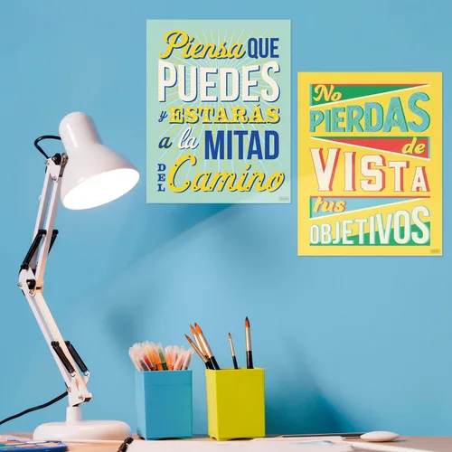 Vista 6 de Sweetzer & Orange Juego de 8 carteles motivacionales en español y letras BIENVENIDOS para profesores y estudiantes, gráficos de idiomas que