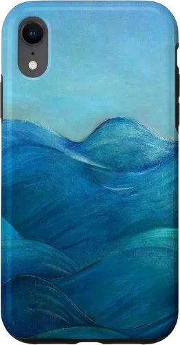 Vista 9 de Funda para iPhone 12 mini Blue Waves and Skies Relaxing Ocean Coastal design