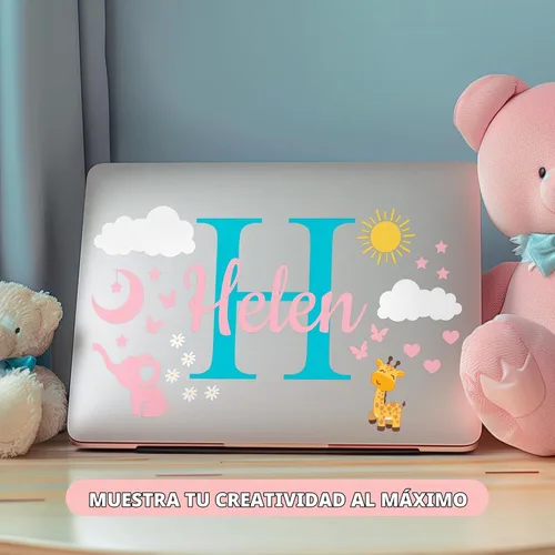 Vista 5 de CRYPTONITE Decoración de pared de vinilo personalizable con nombre e inicial, calcomanía de pared para bebé, niño y niña, calcomanías I para niños