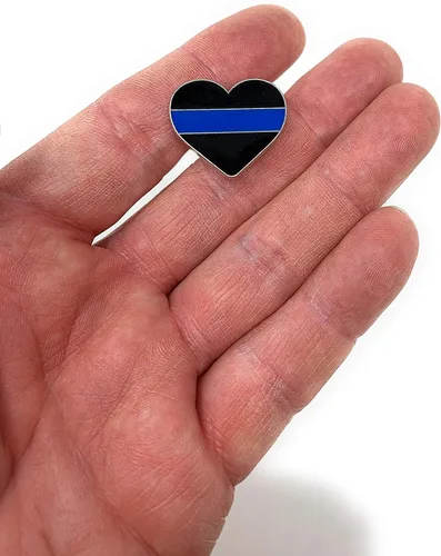 Vista 2 de Funiverse Bulk 20 Pack Delgado Línea Azul Corazón Apreciación Policía Solapa Tie Pin