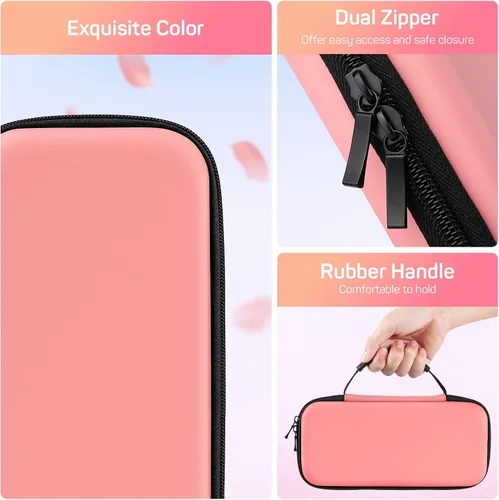 Vista 6 de MoKo Funda de transporte para Nintendo Switch modelo OLED Nintendo Switch, funda rígida portátil de transporte de viaje con 10 ranuras