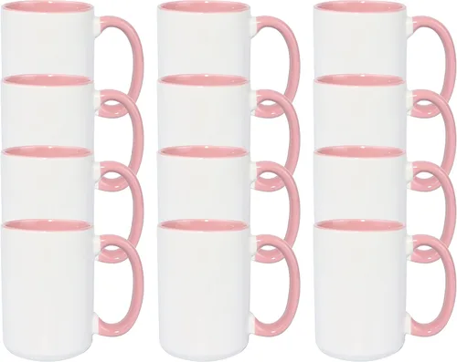Vista 14 de Taza de café de cerámica por sublimación de 15 onzas, 12 colores surtidos, caja de 24 colores variados (12 Assorted colors)