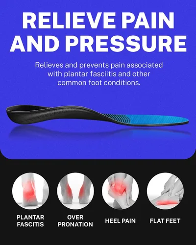 Vista 4 de Plantillas Walkhero para Alivio del Dolor de Fascitis Plantar, Soporte Alto para Arco, Inserciones Ortopédicas para Zapatos, Alivio para Pies Planos