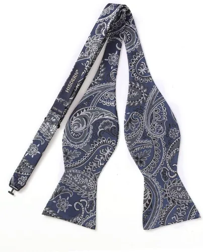 Vista 50 de HISDERN Pajaritas para hombre, corbatín de cachemira para hombre, corbata de lazo y bolsillo cuadrado, juego formal de esmoquin para boda