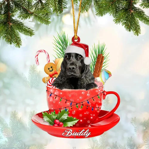 Vista 100 de Alaskan Malamute - Adorno de tetera de perro sentado en una tetera de Navidad, adorno de Navidad con nombre personalizado, adorno de automóvil