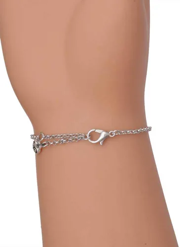 Vista 3 de Pulsera delicada de mal de ojo con cuerno italiano de buena suerte, Metal