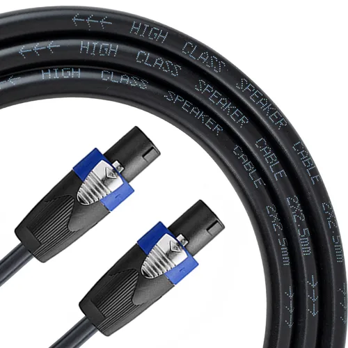 Vista 2 de Cables de audio profesionales de calibre 12 a Speakon de 15 pies - Cables de audio de 12 AWG de 15 pies - Paquete de 2