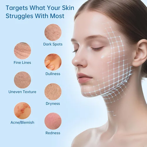 Vista 5 de Suero peptídico antienvejecimiento para la cara – Reparación de arrugas, reafirmante y corrector de imperfecciones, suero facial hidratante