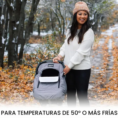 Vista 6 de Milk Snob - Funda de asiento de coche para bebé (Stormy) Carseat Canopy & Stroller Cover for Babies, Waterproof, Windproof, Cozy Inner Fleece