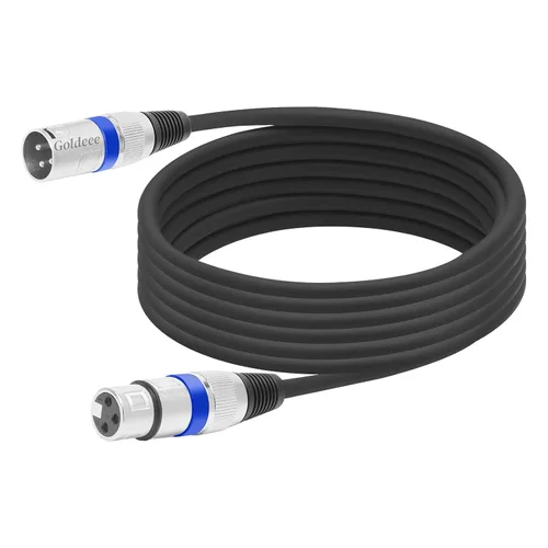 Vista 9 de Goldeee Paquete de 3 cables de micrófono XLR de 10 pies, XLR equilibrados de 3 pines macho a hembra para micrófonos, mezcladores de audio, sistemas