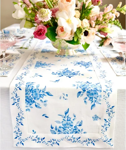 Vista 16 de Solino Home Camino de mesa con estampado floral rosa de 36 pulgadas, camino de mesa de lino 100% puro de 14 x 36 pulgadas para primavera, verano