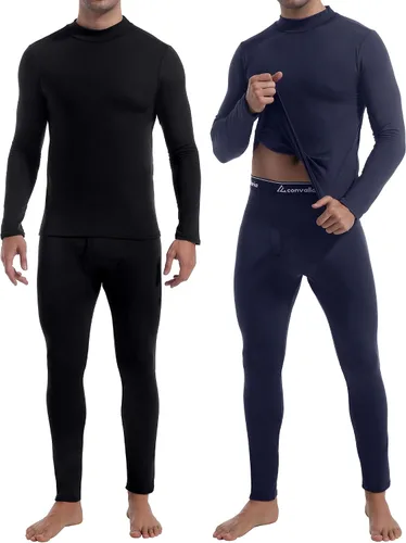 Vista 24 de 2 o 3 juegos de ropa interior térmica para hombre, ropa interior larga Negro y Negro