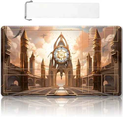 Vista 40 de Tapete de juego MTG cosido de alta calidad con zonas y parte trasera de goma antideslizante, tapete de juego TCG para MTG y otros juegos de cartas