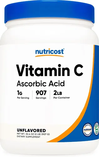 Vista 7 de Nutricost polvo de ácido ascórbico puro vitamina C, 1G por porción, alta calidad, soporte del sistema inmunológico., 1