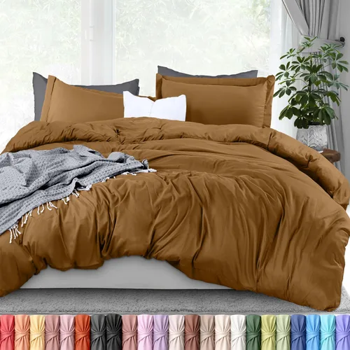 Vista 61 de Utopia Bedding Juego de funda de edredón tamaño individual - 2 piezas con cierre de cremallera - 1 funda de edredón 68X90 pulgadas y 1 funda de Beige