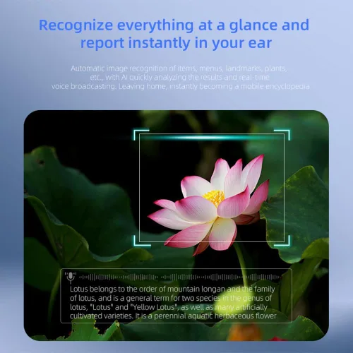 Vista 7 de Lentes inteligentes con inteligencia artificial con cámara HD de 80 MP, video de 1080P, Bluetooth/Wi-Fi, control de voz y reconocimiento