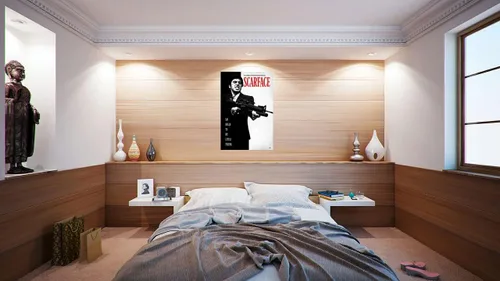 Vista 5 de Póster de película Scarface, con texto en inglés «Say Hello to My Little Friend», tamaño 24 x 36 pulgadas (póster de gángster)
