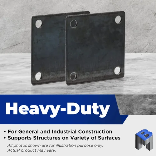Vista 2 de Placa base de metal cuadrada soldable de 8 x 8 pulgadas, placa de acero A36, base de placa de acero de alta calidad para soporte de estructura, 2
