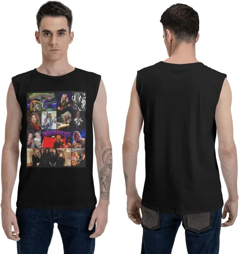 Vista 6 de DRFTGV Camisetas sin mangas para hombre, camisetas sin mangas para entrenamiento, gimnasio, camiseta muscular, color negro