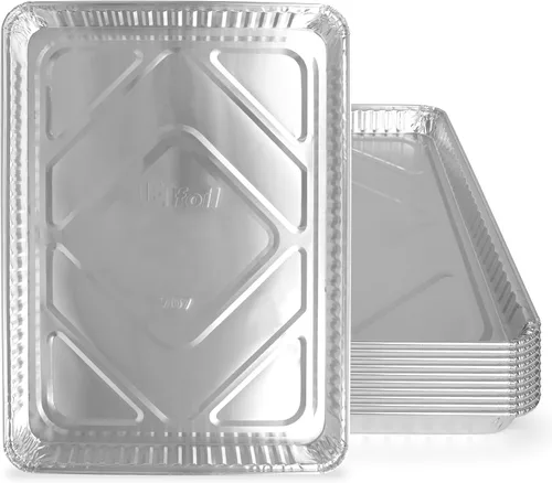 Vista 10 de PLASTICPRO Bandejas de Aluminio Paquete de 5 Bandejas Desechables para Galletas 9'' x 13'' Bandejas para Hornear de Calidad Premium Extra