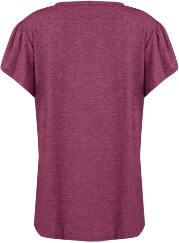 Vista 2 de Camisetas de verano para mujer, moda casual, cuello redondo, manga corta, de punto, color sólido, suéter