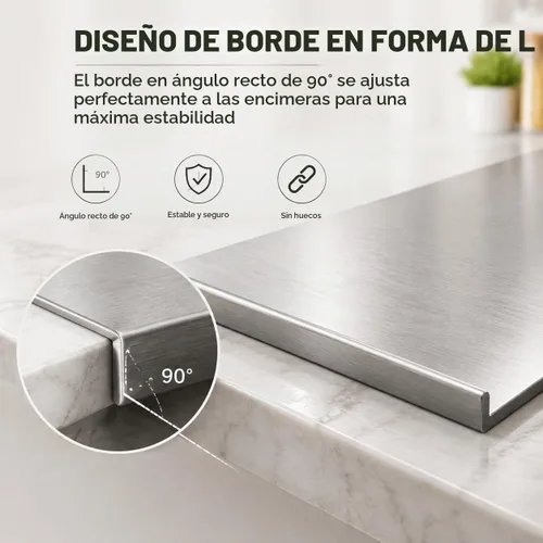 Vista 4 de Tablas de cortar de acero inoxidable 304 para cocina, alfombrillas