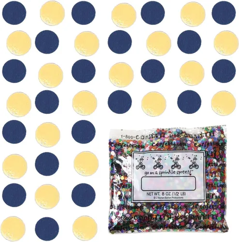 Vista 237 de Confetti Circle 1/4" Negro, Azul Marino Combo - 2 bolsas de media onza (1 oz) (8550/9971)
