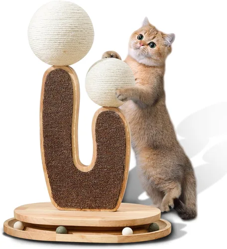Vista 11 de Torre de árbol moderna para gatos de 52 pulgadas para gatos grandes, 3 nidos para gatos tejidos a mano, multinivel, enormes Paws Pals árbol