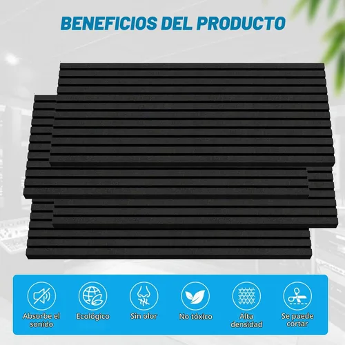 Vista 4 de Paquete de 4 paneles de espuma acústica, cuña insonorizada de 2 x 24 x 48 pulgadas para paredes, paneles absorbentes de sonido, aislamiento acústico
