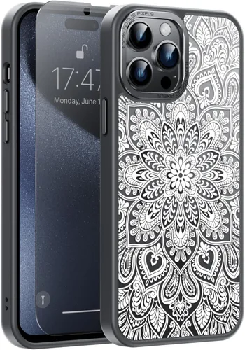 Vista 14 de Goodon para iPhone 15 Pro Max con protector de pantalla de privacidad, compatible con Magsafe, funda translúcida mate a prueba de golpes - Linda