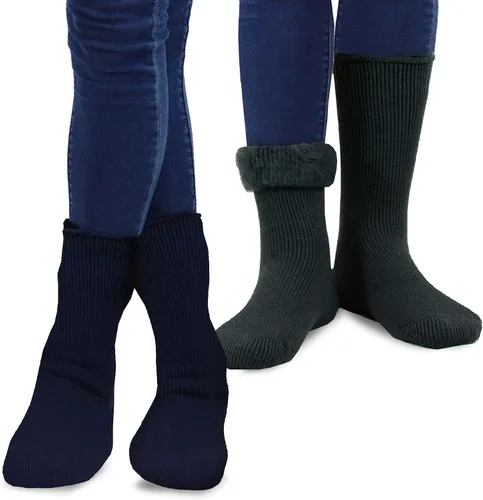 Vista 9 de Calcetines térmicos de invierno de algodón reciclado de peso pesado respetuoso del medio ambiente Multi par para mujeres y hombres 2 pares-camuflaje
