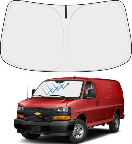 Vista 296 de Proadsy Parasol para parabrisas Rivian R1S 2022-2025 2026 de 4 capas plegable, protector de parasol frontal que bloquea los rayos UV, mantiene