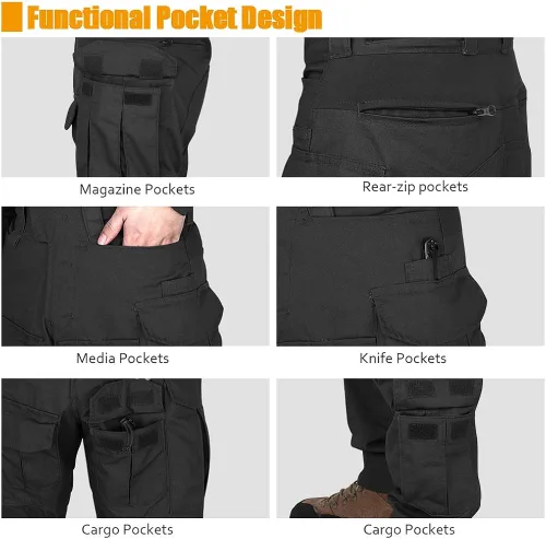 Vista 6 de KRYDEX Tactical G3 - Pantalones de combate para hombre con rodilleras