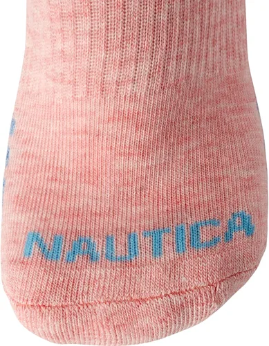 Vista 5 de Nautica Calcetines para mujer - Calcetines de corte bajo con cojín atlético paquete de 6