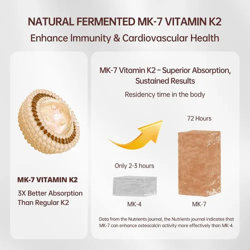 Vista 3 de 300 unidades de vitamina D3 K2 5000 UI + 100 mcg, aceite de coco, sin gluten, sin OGM, sin soja