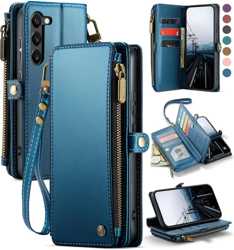 Vista 19 de Defencase Funda Cartera Magnética para Samsung Galaxy S23+/ S23 Plus Compatible con Magsafe con Bloqueo RFID, Cremallera y Portarjetas, Funda