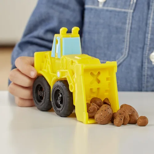 Vista 3 de Play-Doh Juego de camiones de construcción de excavadora y cargador