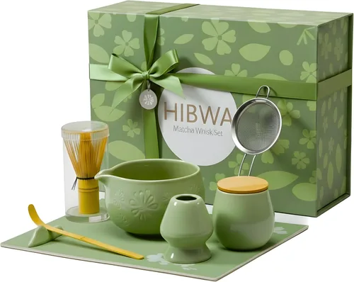 Vista 9 de Juego de batidor Matcha – Kit de inicio de matcha tradicional japonés con cuenco, batidor de bambú y tamiz Juego completo de ceremonia de té Rosa