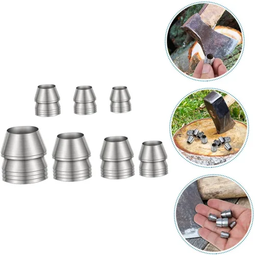 Vista 7 de DOITOOL 7 Uds. Herramientas de uñas de metal expandido, accesorios de uñas de mango de madera, cuñas cuñas para cuñas cónicas para hierro, cuña