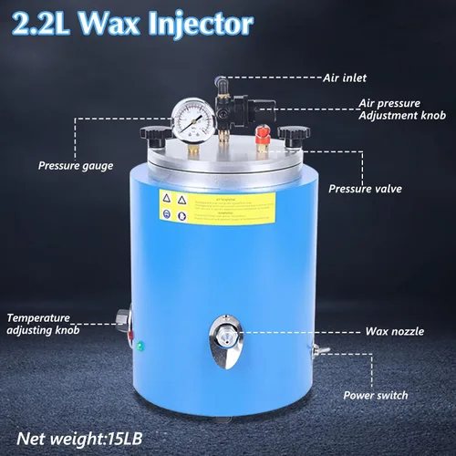 Vista 4 de Inyector de cera de 2.2L, máquina de inyector de cera de 500W, Máquina de fundición de cera de temperatura ajustable 86.0 °F-230.0 °F, Máquina