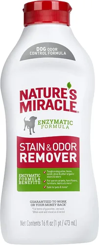 Vista 14 de Removedor de manchas y olores de perros, fórmula enzimática para desastres cotidianos, de Nature's Miracle, 709 ml Tough on Dog Urine, Feces