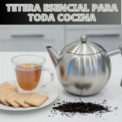 Vista 8 de Venoly Tetera de acero inoxidable con infusor extraíble para hojas sueltas y bolsas de té, agua caliente de hervir rápidamente, apta