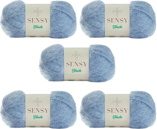 Vista 42 de Sensy Touch - Ovillo de lana, 3.5 onzas, 268 yardas, calibre 3 claro (blanco)