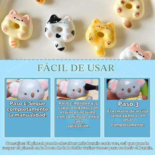 Vista 4 de Esmalte de arcilla seca al aire de 3.4 fl oz, barniz de arcilla para mejorar el brillo de la arcilla