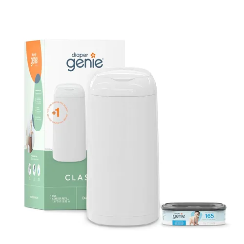 Vista 10 de Diaper Genie Juego de regalo clásico de cubo de pañales Control de olores