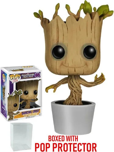 Vista 5 de POP Marvel: Guardianes de la Galaxia - Figura de vinilo Dancing Groot Funko Pop! (paquete con funda protectora compatible con Pop Box), multicolor