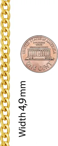 Vista 6 de LIFETIME JEWELRY Collar de cadena de eslabones cubanos de 0.197in para mujeres y hombres, chapado en oro de 24 quilates, Metal, No aplicable